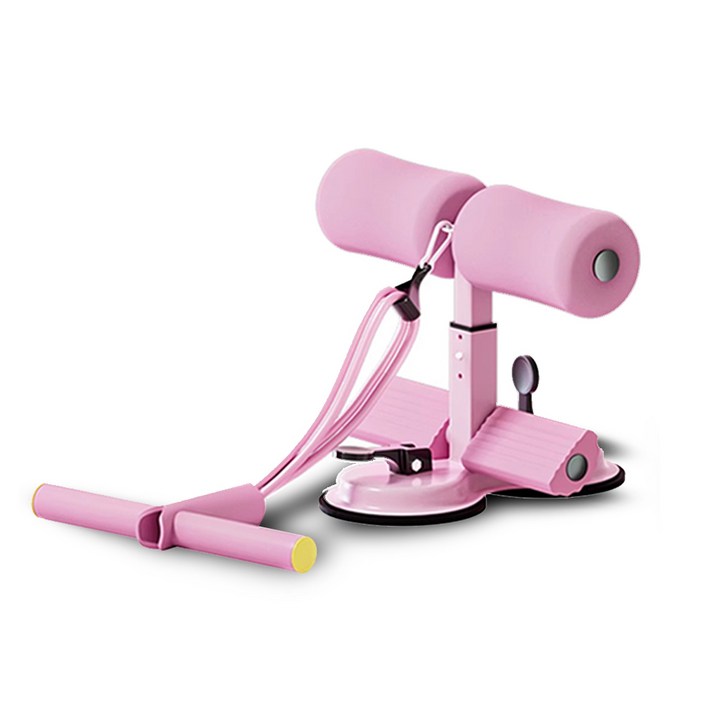 홈트레이닝 윗몸일으키기 보조기 복근운동기구 헬스소품 휴대용 더블 빨판, 1개, 핑크