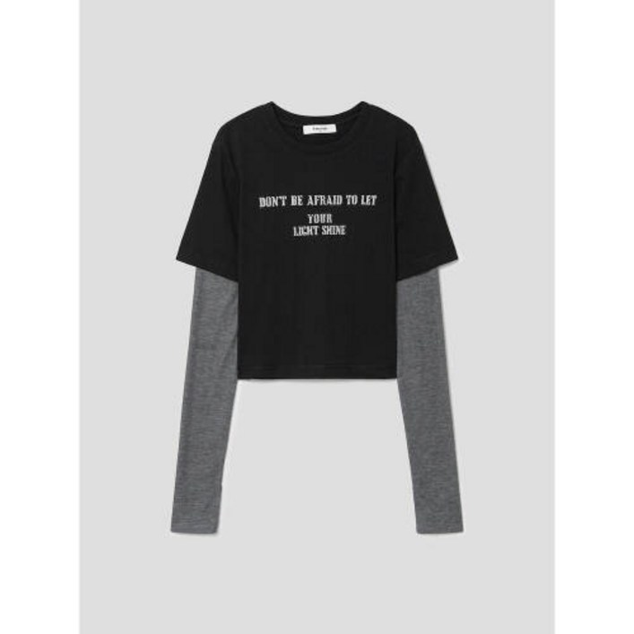 에잇세컨즈 레이어드 티셔츠 블랙 (114341BY25)