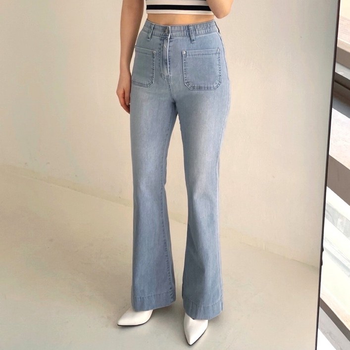 하우룩 쿨 앞포켓 부츠컷 빅사이즈 날씬해보이는 연청 진청 4COLOR