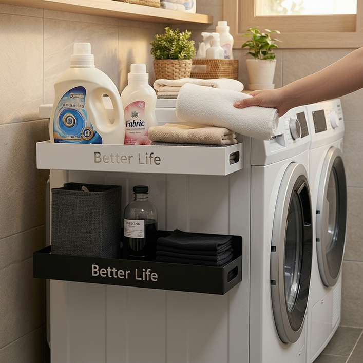 생활대가 BetterLife 자석선반 수납 세탁기 세탁실 현관문 무타공 선반 정리대