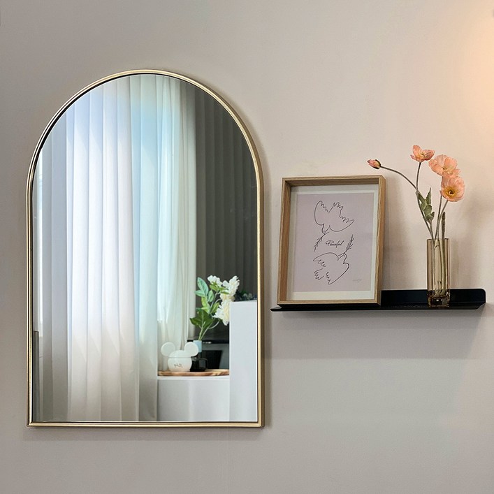 다온 화장대 욕실 인테리어 아치형 거울, 골드