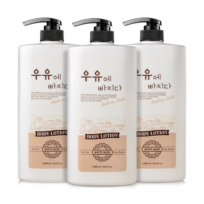 우유에빠지다 우유 바디로션 대용량 1000ml 산양유함유, 1L, 3개