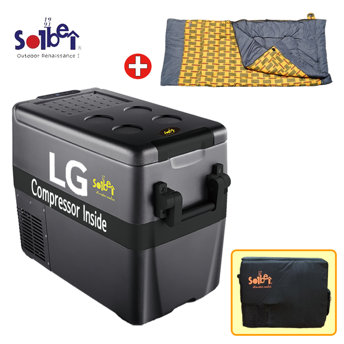당일발송 32주년기념 선물증정 폭이 가장 좁은 솔베이 몬스터 블랙 뉴 차량용 캠핑용 캠핑카 화물차 낚시 이동식냉장고 냉동고, 블랙 뉴 LG콤프레셔 50L전용가방선물O