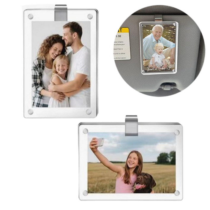 하루템 선바이저 사진 클립 차량용 마그네틱 액자 아크릴 포토 프레임 자동차 사진걸이