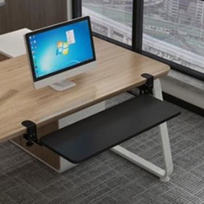 스마트이더 프린터 책상 키보드 거치대 받침대 레일 트레이, 블랙75X25