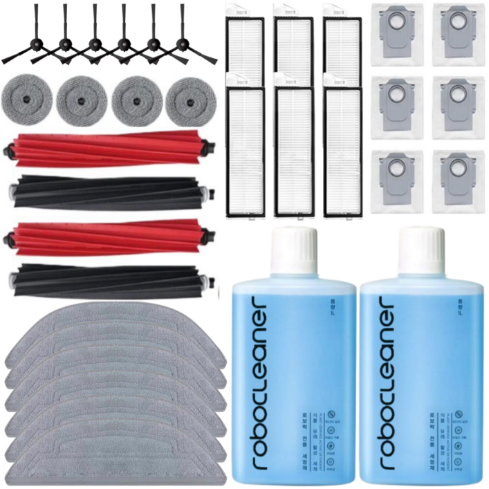 로보락 S8 Maxv Ultra 소모품 세제 물걸레 먼지봉투 필터 브러쉬 호환, 1개, 6개월 세트