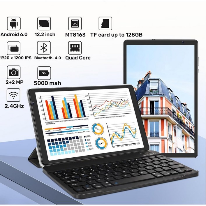 2GB ROM 64GB 12 인치 RAM CT9 안드로이드 태블릿 PC MT8163 쿼드