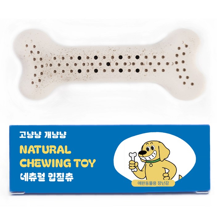 고냥냥 개냥냥 강아지 네츄럴 이갈이 장난감 터그놀이, 1개, 화이트밀크