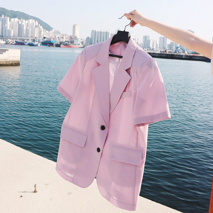 국내 자체 제작당일 발송 투버튼 반팔 자켓 10color