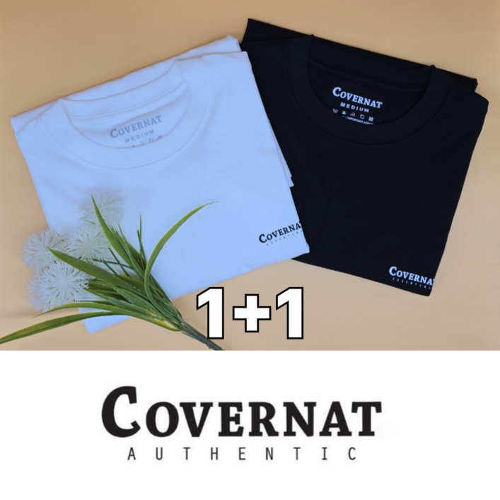 정품보장 커버낫 기본 반팔티 오버핏 티셔츠 쿨코튼 블랙 화이트 2장 세트