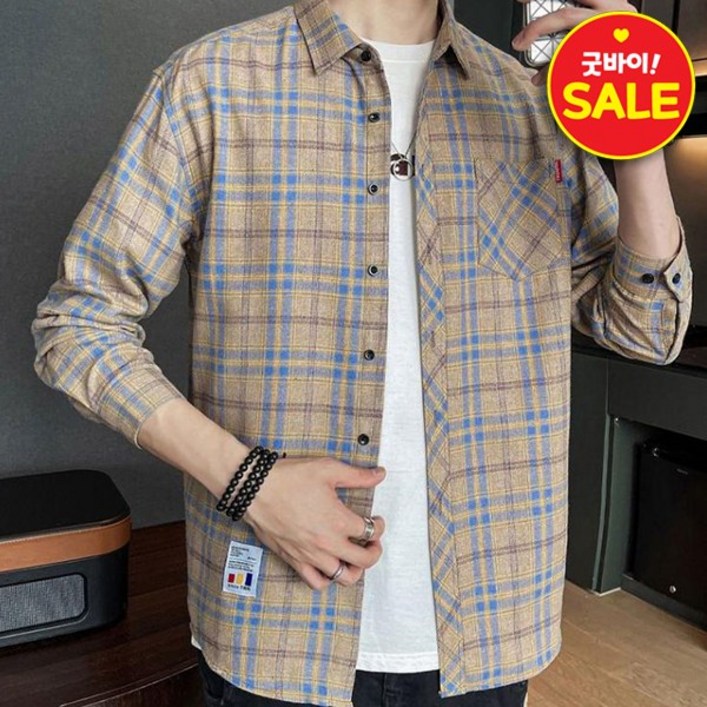 킹앤조이 주타이 플란넬 타탄체크 남방 셔츠