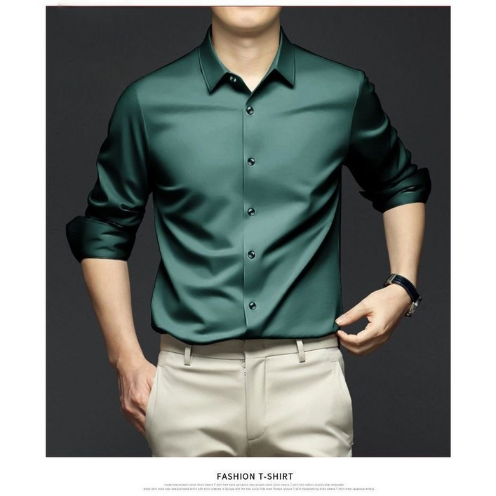 비비코코 남자 긴팔 구김 방지  오피스룩 프리미엄 컬러 정장 남성 드레스 셔츠 셔츠 와이셔츠