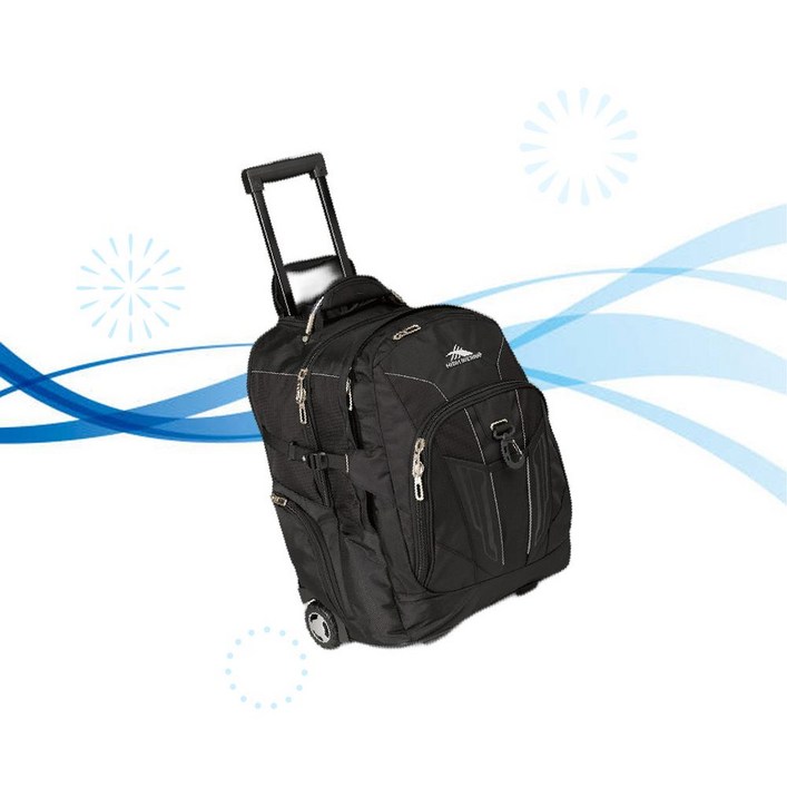 High Sierra 하이시에라 고등학생 백팩 XBT 비즈니스 롤링 백팩, 블랙 M1