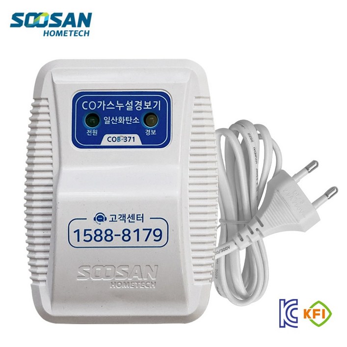 수산홈텍 국산 CO 경보기 일산화탄소 감지기 COB371, 1개, CO 경보기 일산화탄소 감지기 COB371