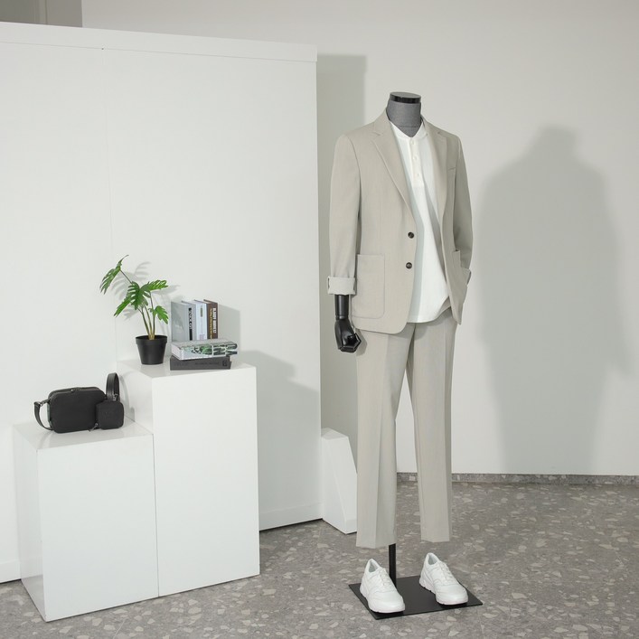 리버클래시 LLS26504BE, LLS27504BE SLIMFIT SUIT 스판 싱글 셋업 정장 라이트베이지