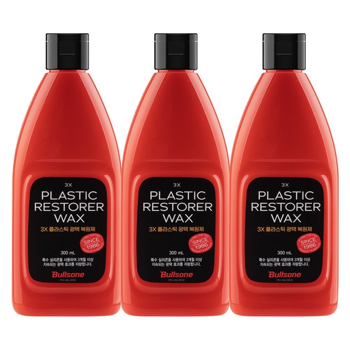 기타 제이오마켓 불스원 3X 플라스틱 광택 복원제 300ml, 3개