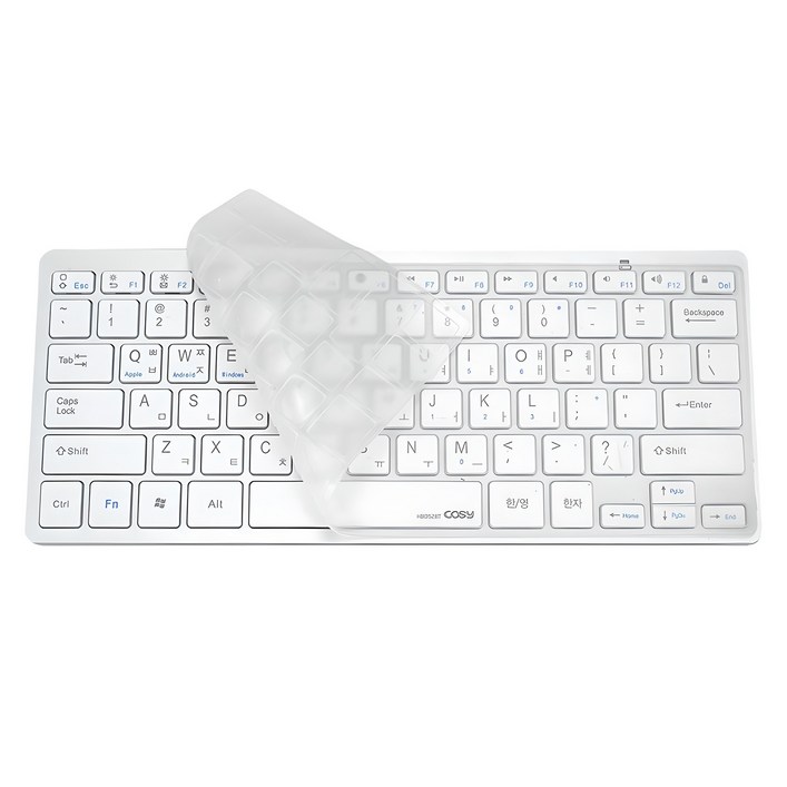 코시 블루투스 무선 텐키리스 키보드  키스킨, 실버, KB4001BT, 제조사축