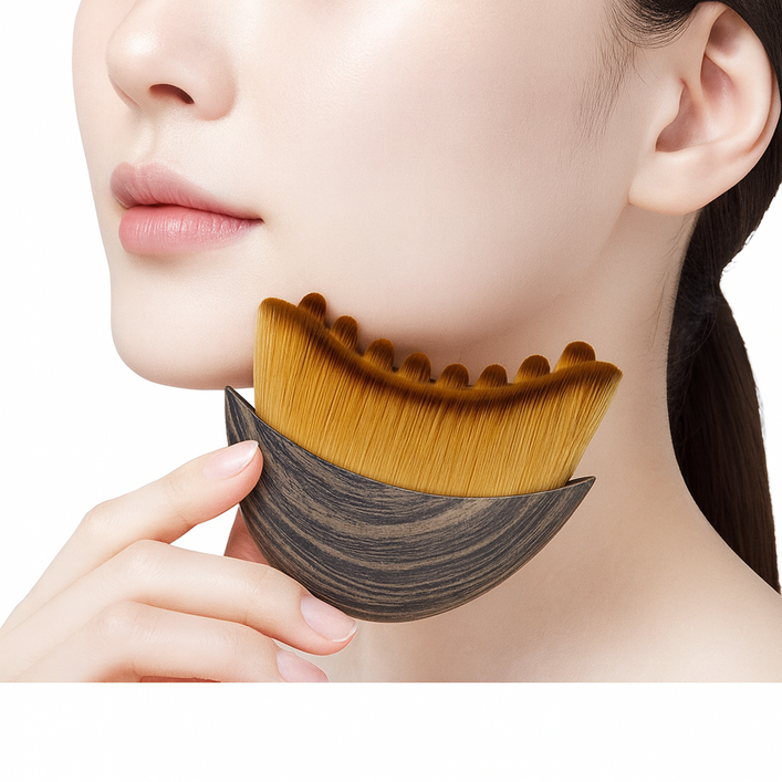 나나민 림프순환 리프팅 페이스 브러쉬 11 케이스포함, 1세트, 브라운브라운