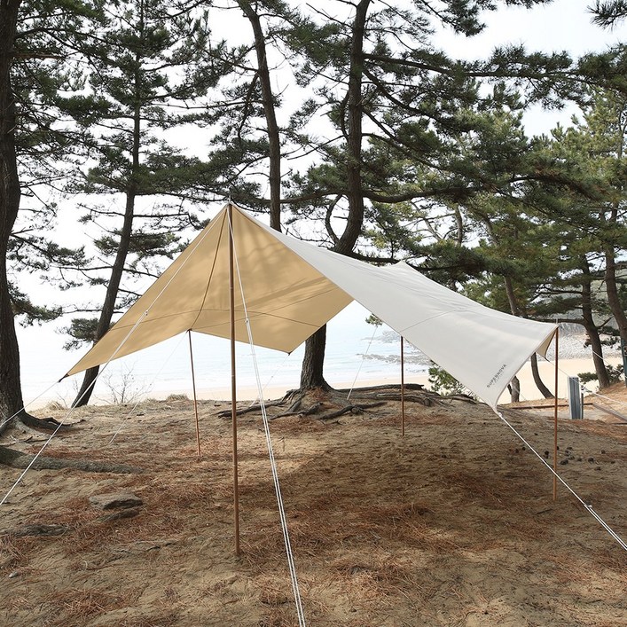 네이처하이크 슈퍼 쉐이드 면타프 감성 캠핑 렉타타프, 베이지