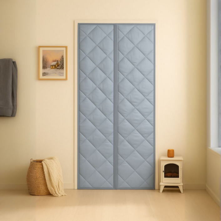 완벽단열 버스켓 엠보싱 외풍차단 방풍비닐커튼 양문형