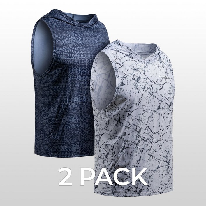 테슬라 언더레이어 남성 후드 민소매 2팩 TMMTN55