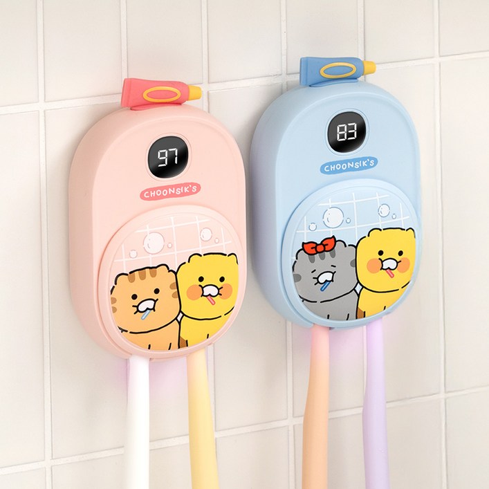 카카오프렌즈 춘식이 짝꿍 듀얼 UV 칫솔 살균기 건조기 2구 휴대용