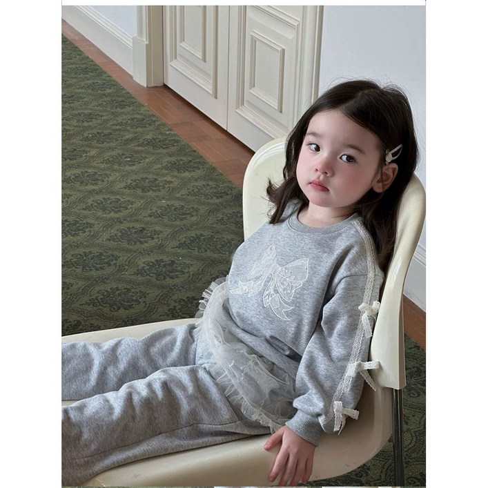 SunburstWonder 아동 가을 여아 밴딩 허리 레더 트레이닝 바지