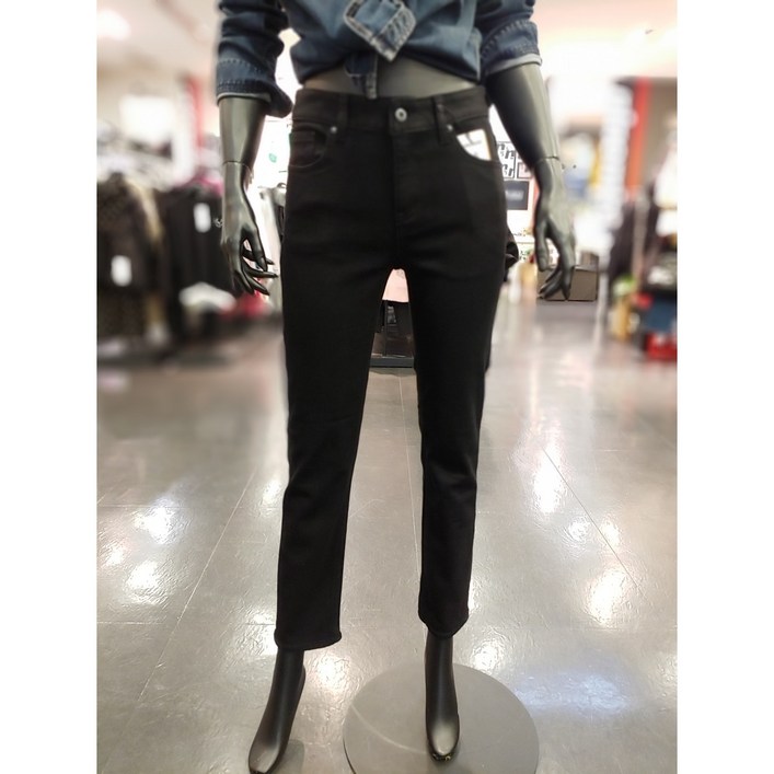 잠뱅이 2023겨울 마지막수량 여자 핏 쵝오 기모 크롭 블랙 일자청바지JN4DIG968