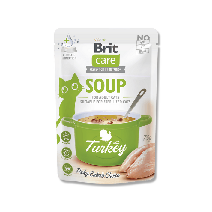 유통기한 임박 할인 26년5월2일까지 브릿 케어 고양이 음수량 증가 도움 스프 드링크 칠면조맛 x15개입 75g, 15개, 75g, 칠면조