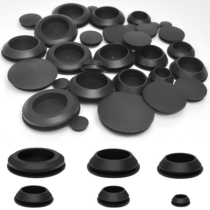 30개 고무 플러그, 실리콘 고무 구멍 플러그, 고무 밀폐 플러그, 방수 버튼 구멍 끝 덮개, 고무 튜브 세트 전선 보호용, 케이블 채널 12,20,25,30,35,40 mm