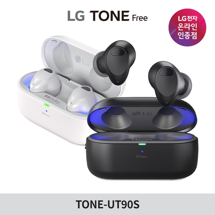 LG 톤프리 TONE-UT90S TWS 블루투스이어폰, 무선이어폰, 적응형 노이즈캔슬링, 돌비사운드, 헤드트래킹, 음성픽업 3-마이크, 통화품질 향상, UVnano 99.9% 살균