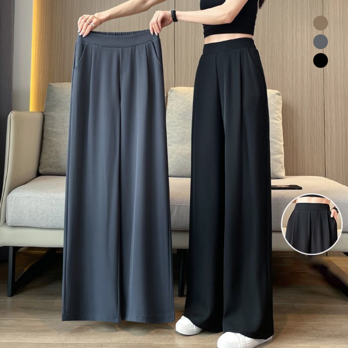 로젤라 여름 여성 데일리 캐주얼 통바지 정장 바지