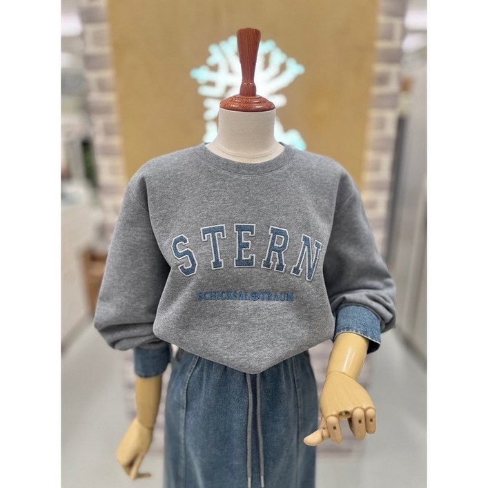 레코브 데님 배색 맨투맨 티셔츠LC61E3LT514X