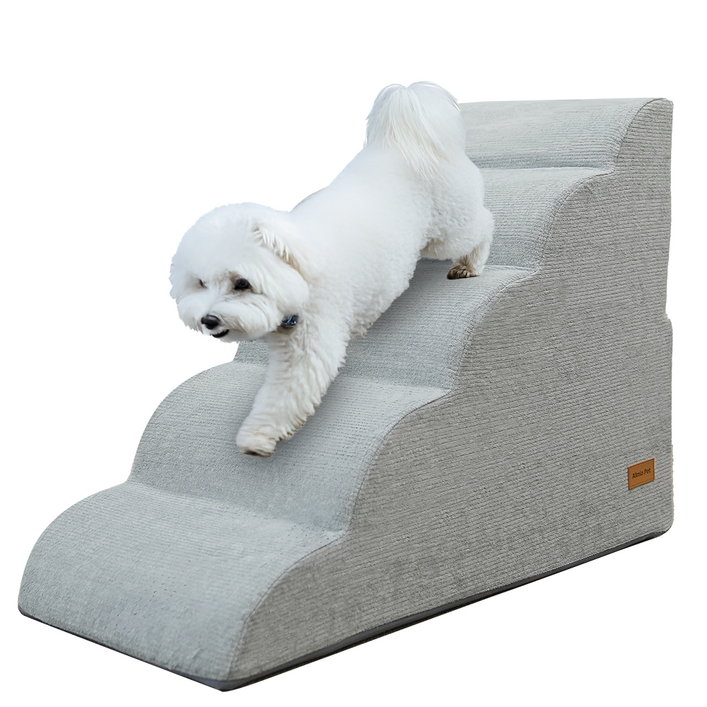 올미오펫 프리미엄 구름패브릭 강아지 곡선 2단 3단 4단 5단 계단, 프리미엄 어반그레이, 1개