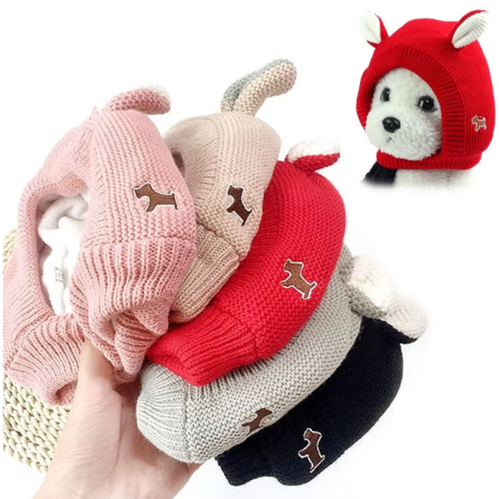 애견 소음방지 니트 귀마개 강아지 귀덮개 털모자 귀커버 악세사리 N1548