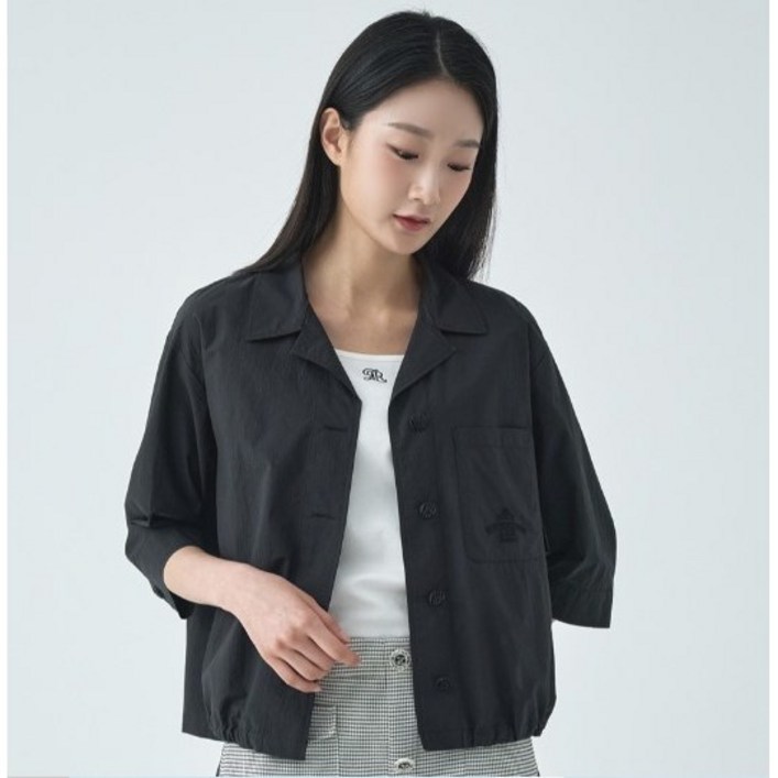 지센 뉴코아창원점 여성오픈카라스트링아우터형블라우스 얇아서 더 시원한 가벼운 출근룩으로 추천