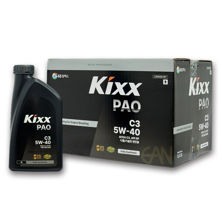 GS KIXX PAO C3 5W40 합성엔진오일 1L, 10개, 5w40