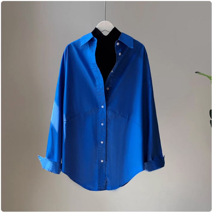 Belseva 오버핏 코발트 블루 셔츠