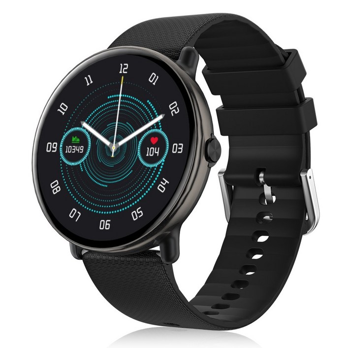 무선 블루투스 통화 스마트워치 Y6 1.43인치 고화질 아몰레드, GPS  블루투스, 41mm, 블랙