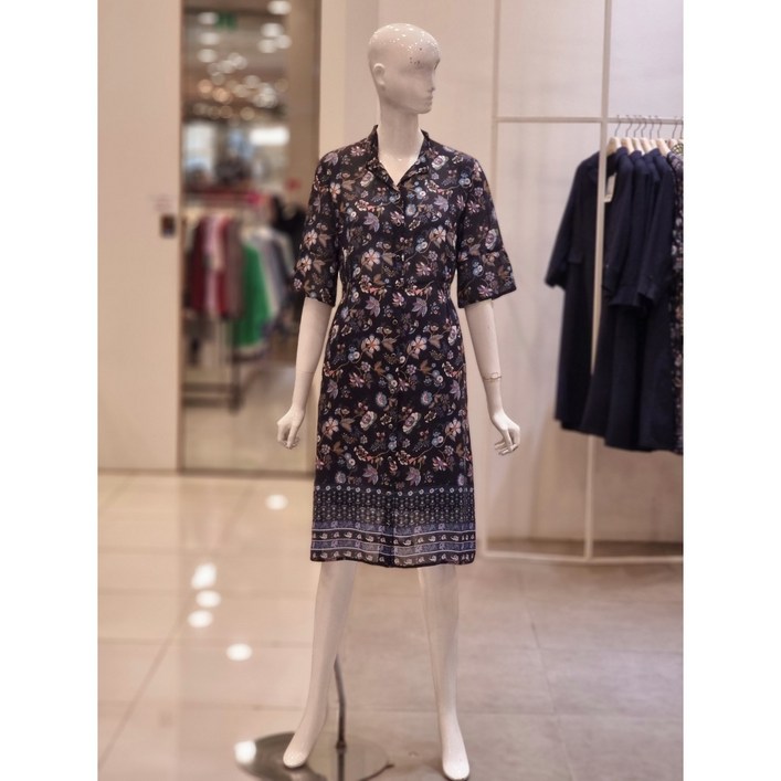 크로커다일레이디 인견 오픈형 플라워 프린트 원피스 CLDFOP502