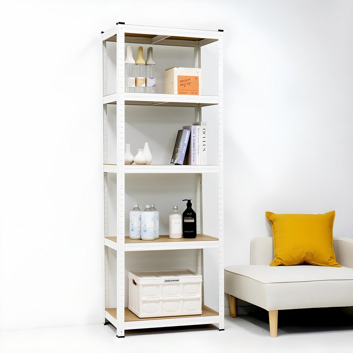 팬물산 경량랙 조립식 앵글 선반, 화이트, 5단