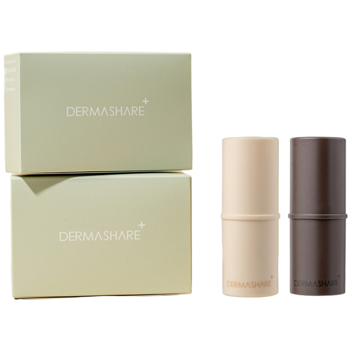 [카모+로즈+선물박스]더마쉐어 비건 퍼퓸 밤 카모 브라운 로즈 아이보리 고체향수 세트, 2세트