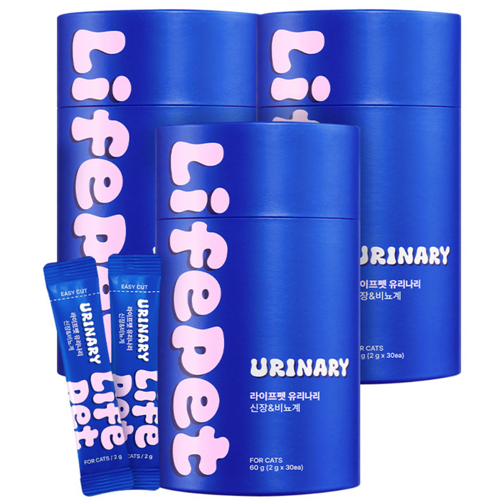 라이프펫 반려동물 고양이 영양제 유리나리 유산균 간 케어, 30회분, 신장, 3개