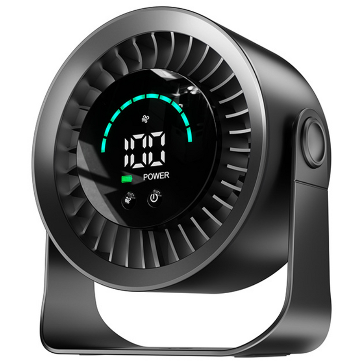 쿠멍 2in1 BLDC 저소음 서큘레이터 360도 회전 100단 강풍 충전식 무선 벽걸이 탁상용 선풍기, 블랙, NS11