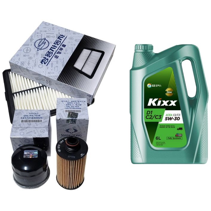 더뉴 렉스턴 스포츠칸 디젤 (21년식 이후) 킥스합성유+보쉬필터 세트