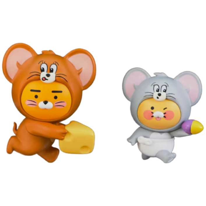 톰과 제리X카카오프렌즈 차량용방향제라이언춘식이 세트 송풍구형, 프레쉬 그린, 3개