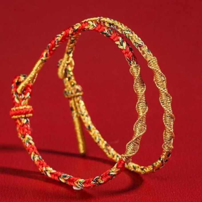 새해 삼재 끈팔찌 8대수호신 매듭 붉은끈 팔찌