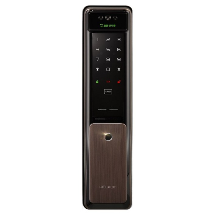 솔리티 웰콤 WSP2900A 플러스 얼굴인식 지문인식 신제품 푸시풀 카드키2개번호키 블루투스옵션 안면인식 0초즉시잠금 얼굴인식100개 0.9초지문인식 현관문 디지털도어락, 고객직접설치, 웰콤 WSP2900A 플러스