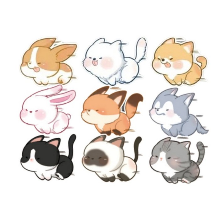 땡구네 차량용 흠집기스커버 땜빵스티커 9종세트, 1세트, 혼합