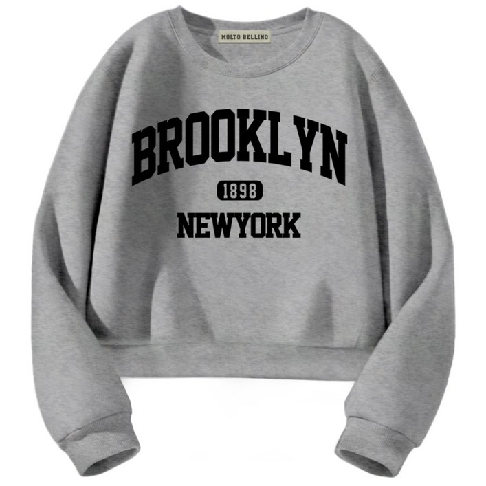 몰토벨리노 SF 브룩클린1898  세미오버핏 크롭 맨투맨